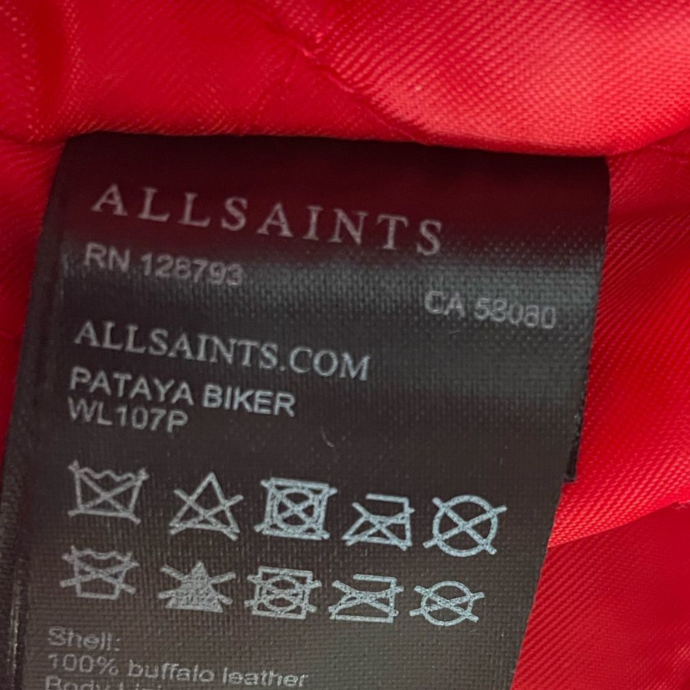 Women’s Black Leather Moto Jacket with Red Lining - Picture 5 of 5